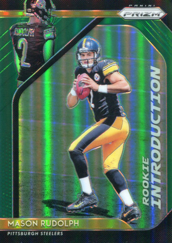 Mason Rudolph 2018 Panini Prizm Green Refractor Rookie Card