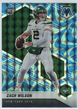 Zach Wilson 2021 Panini Mosaic Blue Prizm Rookie Card #302