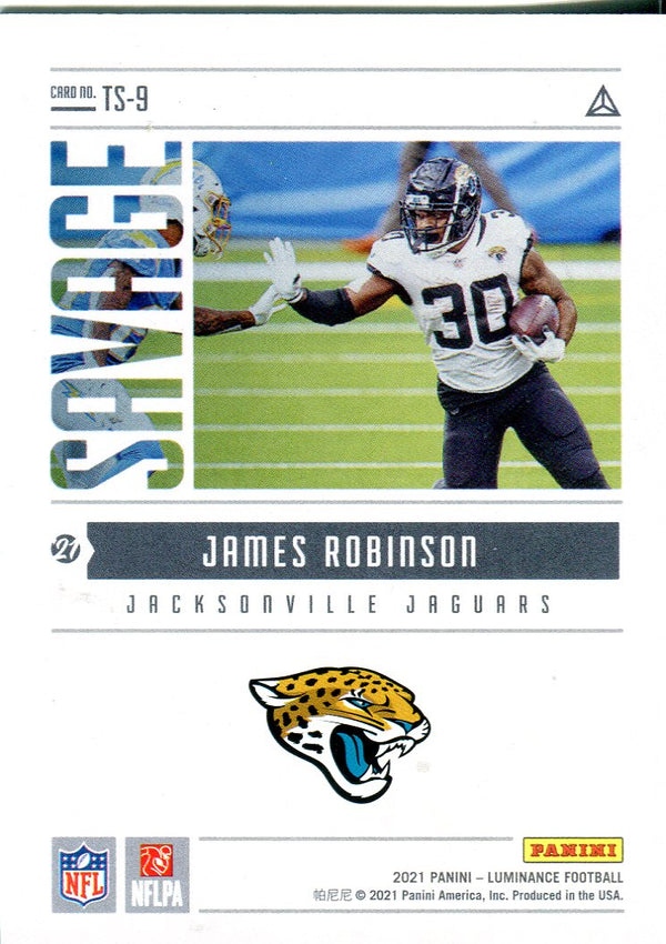 James Robinson 2021 Panini Luminance Savage Card 3/10 #TS-9