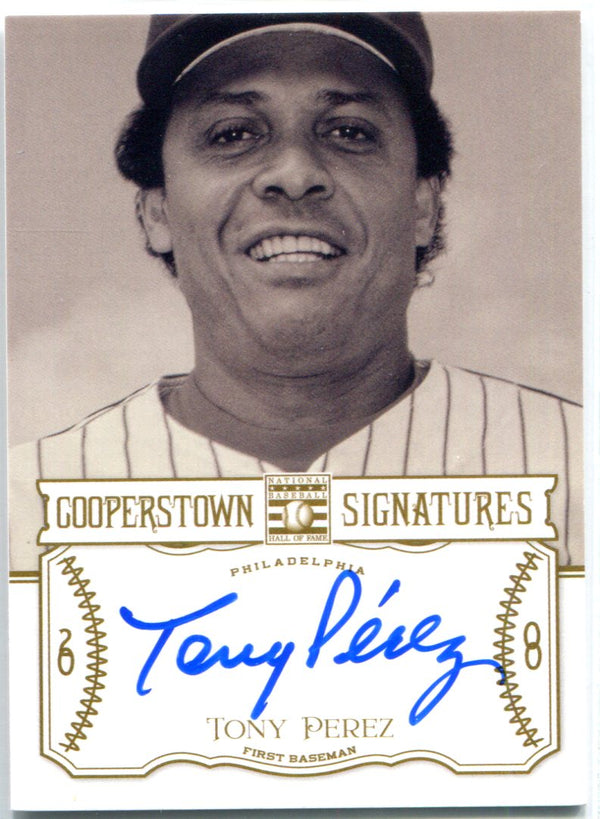 Tony Perez Autographed 2013 Panini Cooperstown Card