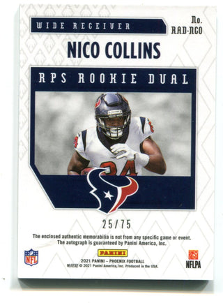 Nico Collins 2021 Panini Select Rookie Card #69