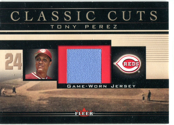 Tony Perez 2002 Fleer Classic Cuts Game-Worn Patch Card