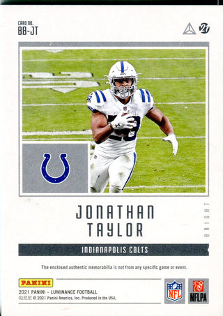 Jonathan Taylor 2021 Panini Luminance Jersey Card #BB-JT