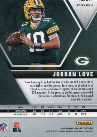 Jordan Love 2020 Panini Mosaic Rookie Card