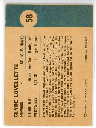 CLyde Lovellette 1961 Fleer Card #58