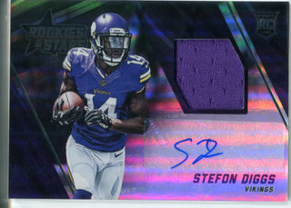 Stefon Diggs Autographed 2015 Panini Rookies & Stars Rookie Jersey Card