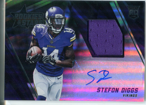 Stefon Diggs Autographed 2015 Panini Rookies & Stars Rookie Jersey Card