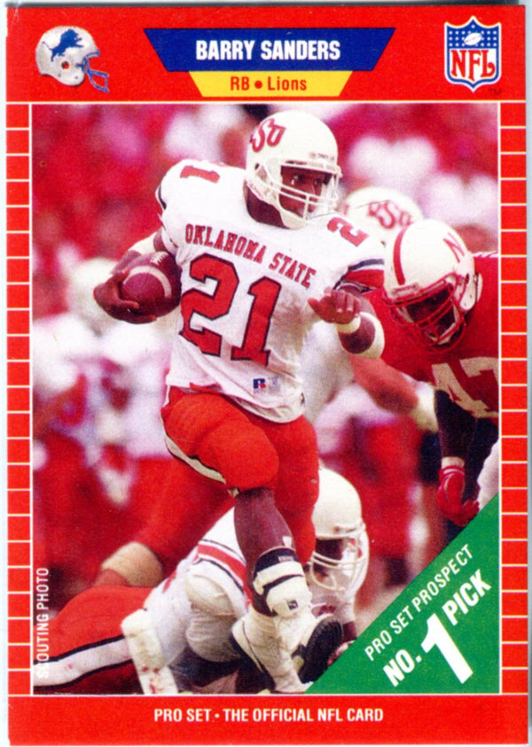 Barry Sanders 1989 Pro Set Prospect No.1 Pick Card