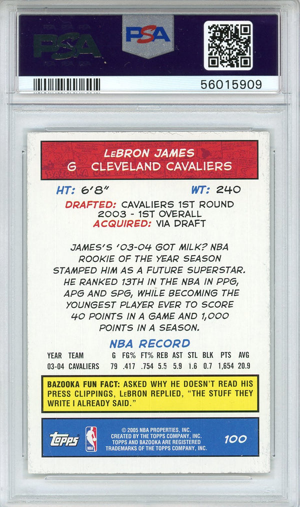 LeBron James 2004 Bazooka Gold Card #100 (PSA)