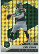 Zach Wilson 2021 Panini Mosaic Yellow Prizm NFL Debut Rookie Card #243