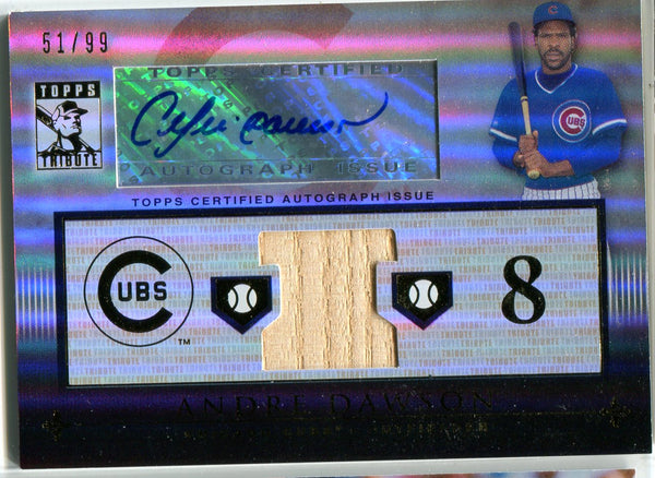Andre Dawson 2010 Topps Tribute Game-Used Bat/Autographed Card #51/99