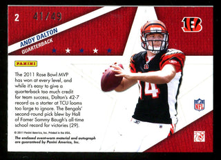 Andy Dalton 2011 Player Worn/Autographed Card #41/49