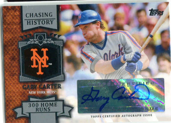 Gary Carter 2013 Topps Chasing History 300 Home Runs Autographed Card