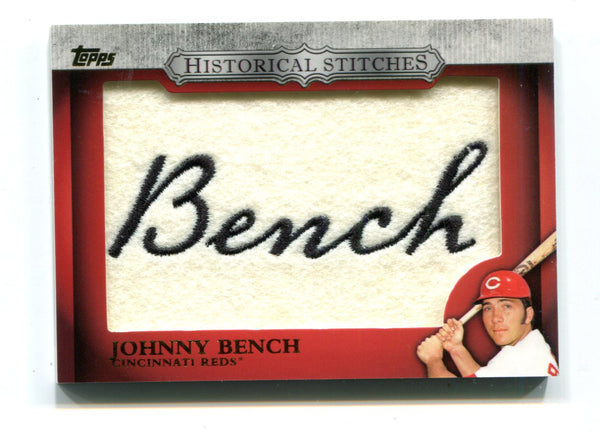 Johnny Bench 2012 Topps Historical Stiches Patch Card