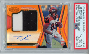 Tee Higgins Autographed 2020 Panini Certified Freshman Fabric Patch Rookie Card (PSA)