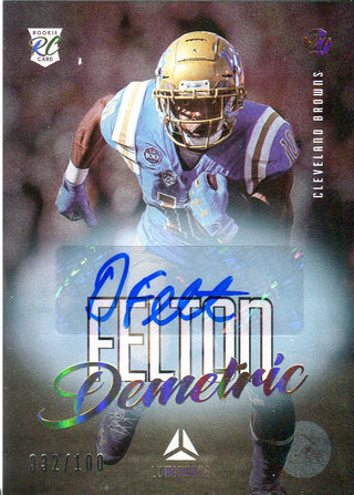 Demetric Felton 2021 Panini Luminance Autographed Rookie Card 32/100 #150