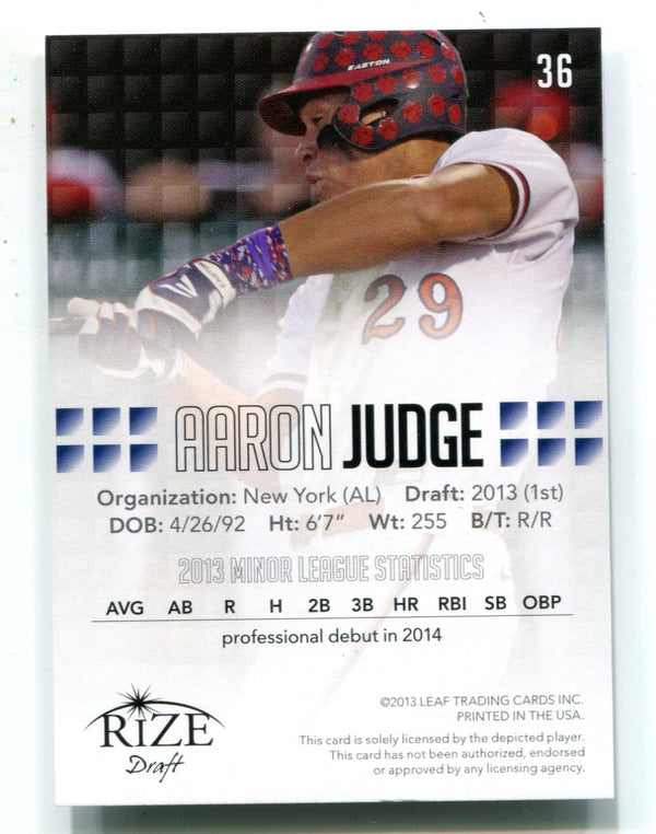 Aaron Judge 2013 Leaf Rize Draft #36 Card