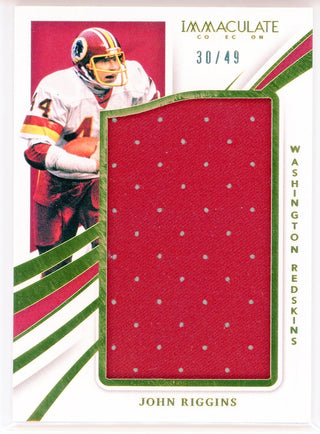 John Riggins 2021 Panini Immaculate Collection Patch Card #HOF-JR