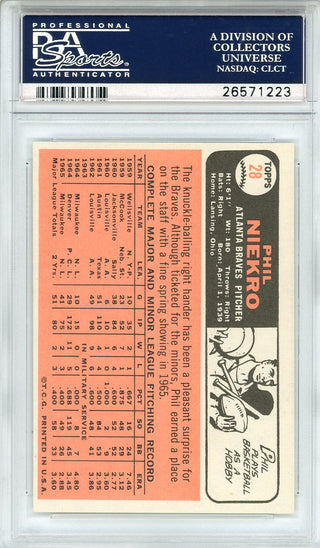 Phil Niekro 1966 Topps Card #28 (PSA Mint 9 OC)