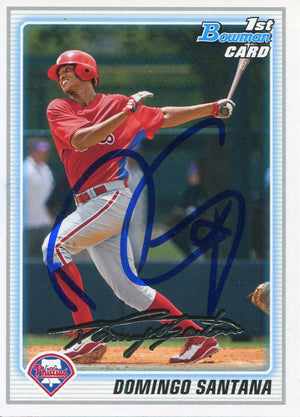 Domingo Santana Autographed 2010 Bowman Card