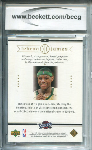 Lebron James 2003 Upper Deck #5 (BCCG) Graded 10 Mint