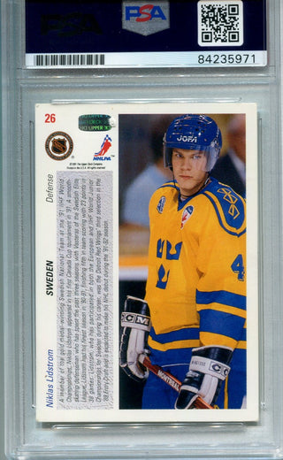 Niklas Lidstrom Canada Cup 1991-92 Autographed Upper Deck Hockey Card (PSA)