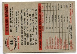 Cleveland Browns 1956 Topps Football Card #45