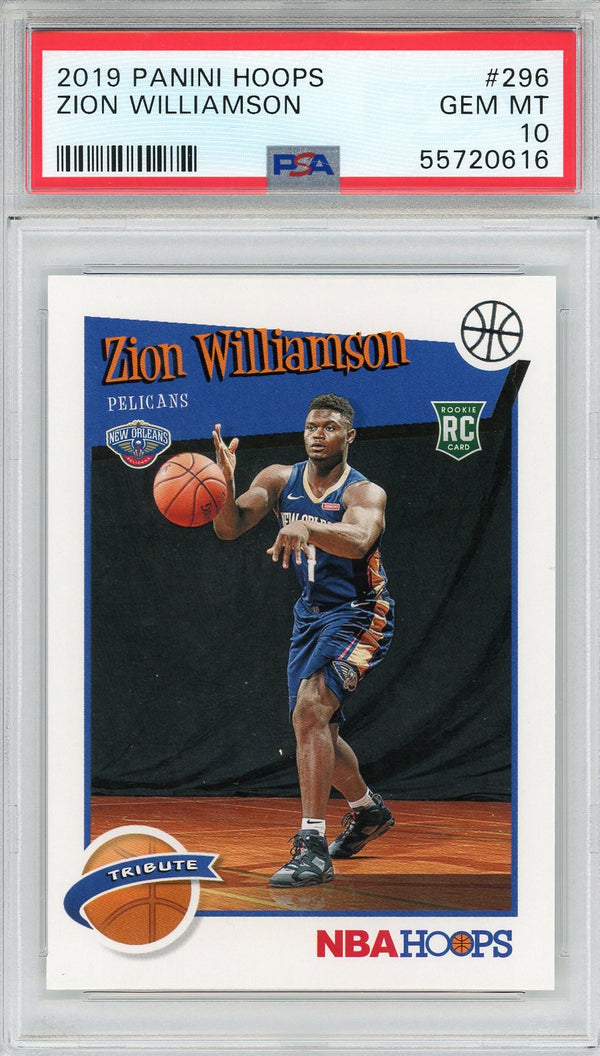 Zion Williamson 2019 Panini Hoops Rookie Card #296 (PSA)