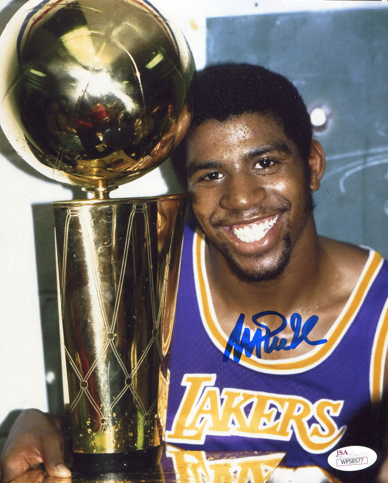 Magic Johnson Auto Magic Johnson Autographed 8x10 Photo (JSA) | Hollywood Collectibles
