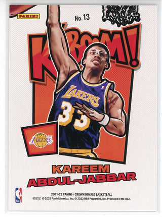 Kareem Abdul-Jabbar 2021-22 Panini Crown Royale Kaboom Insert Card #13