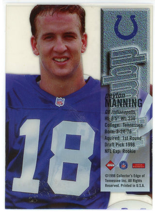 Peyton Manning 1998 Collector's Edge Triumph Rookie Card