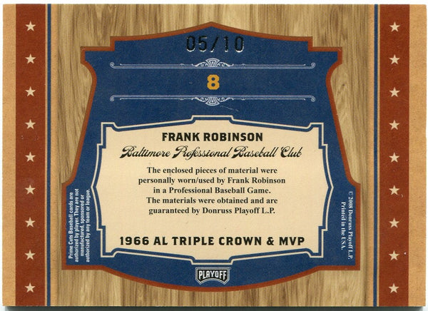 Frank Robinson Playoff Prime Cuts Jersey Card