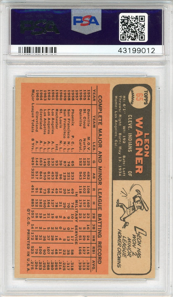Leon Wagner 1966 Topps Card #65 (PSA NM+ 7.5)