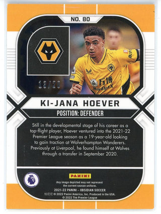 Ki-Jana Hoever 2021-22 Panini Obsidian Soccer Rookie Card #80