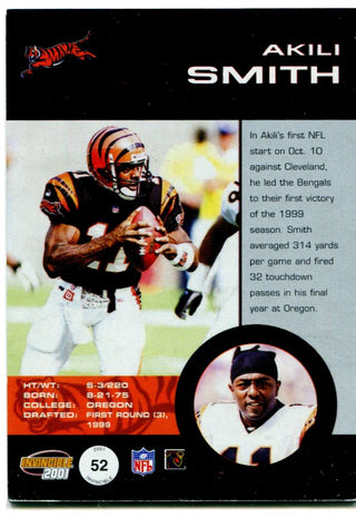 Akili Smith Bengals Authentic Game Worn Jersey Card Invincible 184/750
