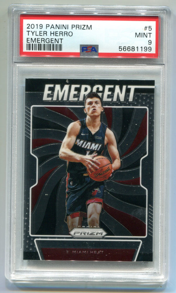 Tyler Herro 2019 Panini Prizm Emergent #5 PSA Mint 9 Card