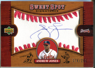 Andruw Jones 2002 Upper Deck  Sweet Spot Signatures Autographed Card #176/291