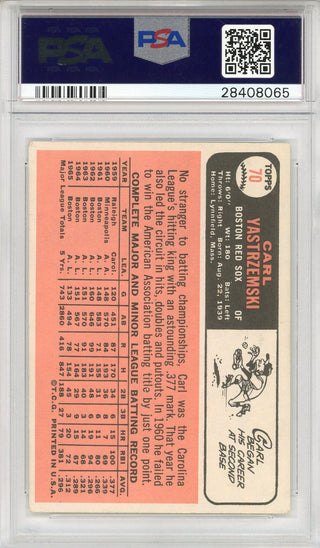 Carl Yastrzemski 1966 Topps Card #70 (PSA EX 5)