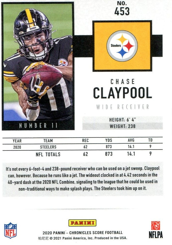 Chase Claypool 2020 Panini Score Rookie Card