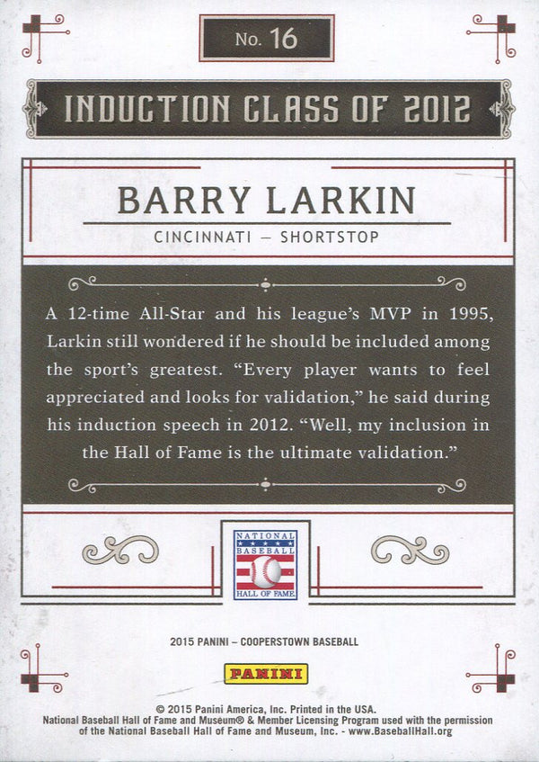 Barry Larkin 2001 Panini Card