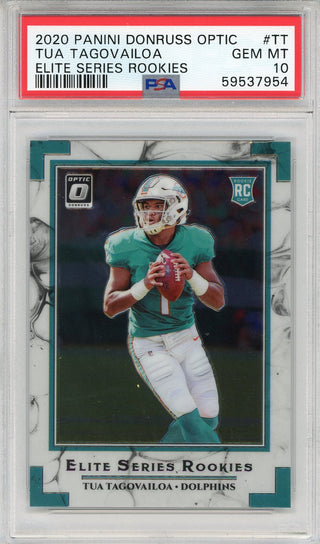 Tua Tagovailoa 2020 Panini Donruss Optic Elite Series Rookies Card #TT (PSA)