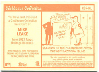 Mike Leake Topps Heritage Clubhouse Collection Jersey Card