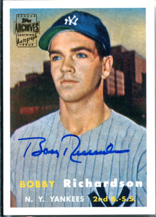 Bobby Richardson Autographed 2001 Topps 1957 Reprint Card