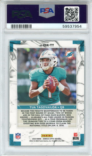 Tua Tagovailoa 2020 Panini Donruss Optic Elite Series Rookies Card #TT (PSA)