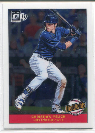 Christian Yelich 2019 Donruss Optic Highlights Cycle Insert Card
