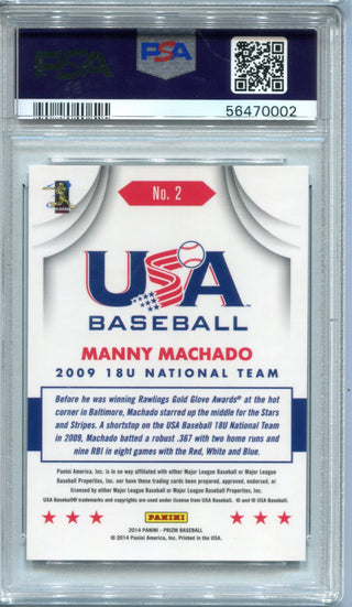 Manny Machado 2014 Panini Prizm #2 PSA MINT 9 Card