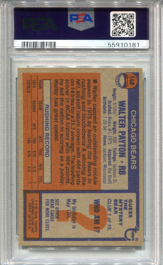 Walter Payton 1976 Topps #148 PSA EX-MT 6 Card