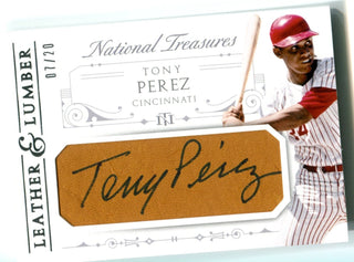 Tony Perez Panini national treasures autographed card 7/20