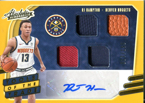 RJ Hampton 2020 Panini Absolute Autographed Tools Of The Trade Rookie Card 17/199 #TT4-RJH