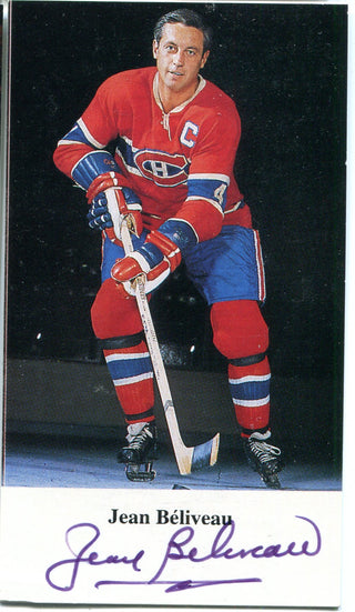 Jean Beliveau Autographed Post Card